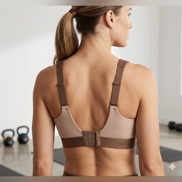 ThirdLove Sports Bra 34 E Brown Kinetic Adjustable High Support Cups Wireless - Picture 2 of 13
